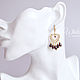 Order Garnet earrings, hearts, gold. White Book. Livemaster. . Earrings Фото №3