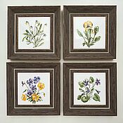 Для дома и интерьера handmade. Livemaster - original item Tiles and tiles: Violas, panel collection 4 pcs. Handmade.