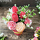 Order Soap bouquet in a glass Tulips, roses and peonies. Soap-making workshop. Livemaster. . Soap Фото №3