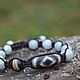Men's bracelet with a jade Shamballa bracelet with Tibetan dzi bead. Braided bracelet. Jewerly for Happiness. Online shopping on My Livemaster.  Фото №2