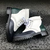 Обувь ручной работы handmade. Livemaster - original item Inspektor long shoes blue/white/green. Handmade.