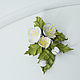 Brooch-boutonniere of leather Delicate Jasmine. Decoration leather. Brooches. lanssveta. My Livemaster. Фото №4