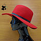 Order Elegant wide-brimmed hat of felt with a soft brim. Red. Mishan (mishan). Livemaster. . Hats1 Фото №3