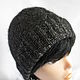 Women's black hat with silver. Caps. Irina-snudy,hoods,gloves (gorodmasterov). My Livemaster. Фото №6