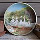'Geese' Plate decorative, vintage-style, country, Plates, St. Petersburg,  Фото №1
