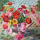 Oil painting with flowers 50/70 'Favorite flowers in the country', Pictures, Murmansk,  Фото №1
