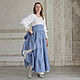 Linen skirt with a belt corset cornflower blue. Skirts. pugovkino delo (Pugovkino-delo). Ярмарка Мастеров.  Фото №5