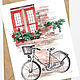 Велосипед Акварельный скетч Иллюстрация для печати, Иллюстрации и рисунки, Самара,  Фото №1