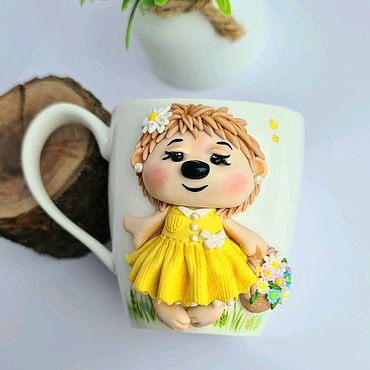 Посуда ручной работы. Ярмарка Мастеров - ручная работа Ёжик на кружке. Handmade.
