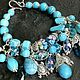 Bracelet of turquoise, lampwork and Swarovski. Bead bracelet. Jewelry Elena. Online shopping on My Livemaster.  Фото №2