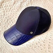 Аксессуары handmade. Livemaster - original item Baseball cap made of genuine crocodile leather and thick fabric.. Handmade.