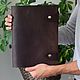 Leather notebook A4 with magnetic buttons made of genuine leather. Notebooks. Ptaho. Online shopping on My Livemaster.  Фото №2