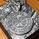 Silver pendant from a meteorite 'Space compass Vegvisir'. Pendants. kvk1. My Livemaster. Фото №4
