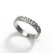 Свадебный салон handmade. Livemaster - original item Ring with texture 925 silver (Ob24). Handmade.