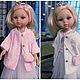 Fur coat for Paola Reina 32-34cm. Pink, white plush, Clothes for dolls, Arkhangelsk,  Фото №1