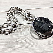 Украшения handmade. Livemaster - original item Obsidian pendant on a chain.. Handmade.
