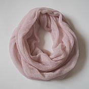 Аксессуары handmade. Livemaster - original item Snudy: Snood knitted 2 turns of kid mohair soft pink snood. Handmade.