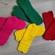 Аксессуары handmade. Livemaster - original item mittens knitted. Handmade.
