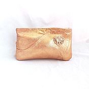 Сумки и аксессуары handmade. Livemaster - original item Gold leather Medusa clutch, evening bag. Handmade.