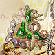 Necklace Green East. Bead embroidery. beaded jewelry, Necklace, Krasnodar,  Фото №1