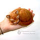 Котик для куклы / спящий кот валяный из шерсти/ котёнок Cat, Войлочная игрушка, Сочи,  Фото №1
