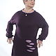 Платье Имидж женское вязаное спицами фиолетовое полушерсть