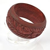 Украшения handmade. Livemaster - original item Carved wooden bracelet, Burgundy. Handmade.