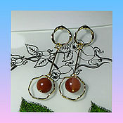 Chain and earrings with agate