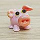 The pig is Sly back glass miniature pig Piglet, Miniature figurines, Krasnodar,  Фото №1
