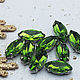 Rhinestones 18/9 mm Green herbal in a frame on the bottom of the boat. Rhinestones. agraf. My Livemaster. Фото №4