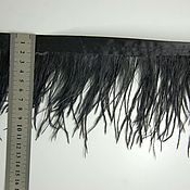 Материалы для творчества handmade. Livemaster - original item Ostrich feather braid 10-12 cm black, marabou base. Handmade.
