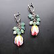 Earrings rose lampwork beads handmade. Earrings. marina-roza. Online shopping on My Livemaster.  Фото №2