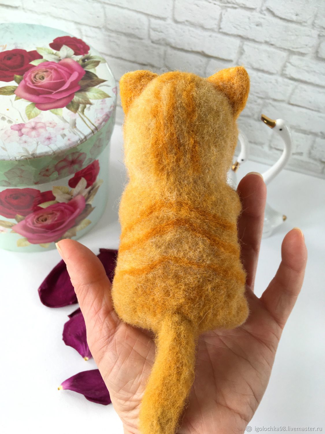Валяная игрушка: рыжий котик, кошечка, котенок в интернет-магазине на ...