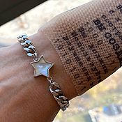 Украшения handmade. Livemaster - original item Silver bracelet on the arm of a massive chain 