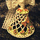 Фарфоровый колокольчик, созданный в уникальной авторской технике `вязаного фарфора`. Автор - Ирина Шавер.