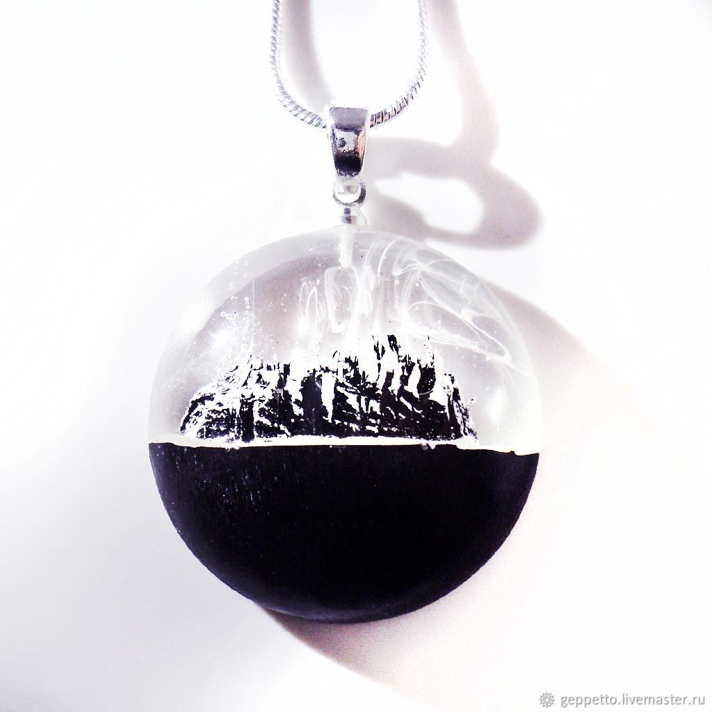 Pendant made of wood and resin 'Mountains', Pendants, Kostroma,  Фото №1