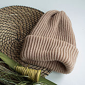 Комплект вязаный мужской : шапка-cнуд-варежки