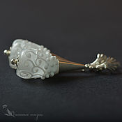 Украшения handmade. Livemaster - original item Snow-white earrings 925 silver lampwork Murano glass. Handmade.