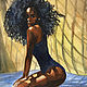 Картина акварельная: "Афроамериканка в тени". Картины. Мария Сильвестрова. Ярмарка Мастеров.  Фото №5