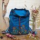 Canvas backpack 'Emerald'. Backpacks. Julia Linen tale. My Livemaster. Фото №4