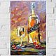 Картина маслом Натюрморт с бутылкой вина, Картины, Москва,  Фото №1