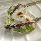 Heart puzzle pendant with real flowers, with a daisy pendant. Pendant. ГЕРБАРИКА. My Livemaster. Фото №5