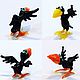 Collectible micro figurine made of colored glass crow hamlet Ashotovich, Miniature figurines, Moscow,  Фото №1