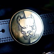 Аксессуары handmade. Livemaster - original item Leather belt with brass buckle 