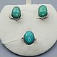 Silver earrings with natural turquoise 16h12mm. Earrings. yakitoriya. My Livemaster. Фото №4