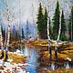 Oil painting landscape _ Spring_ handmade, Pictures, Stary Oskol,  Фото №1