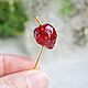 Red strawberry needle brooch, Stick pin, Moscow,  Фото №1