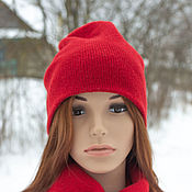 Аксессуары handmade. Livemaster - original item Double beanie hat (cashmere/merino, unisex model). Handmade.