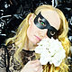 "Imp" black genuine leather mask, Carnival masks, Kirov,  Фото №1