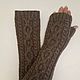 Long knitted fingerless gloves Isabelle, 240, Mitts, Kamyshin,  Фото №1